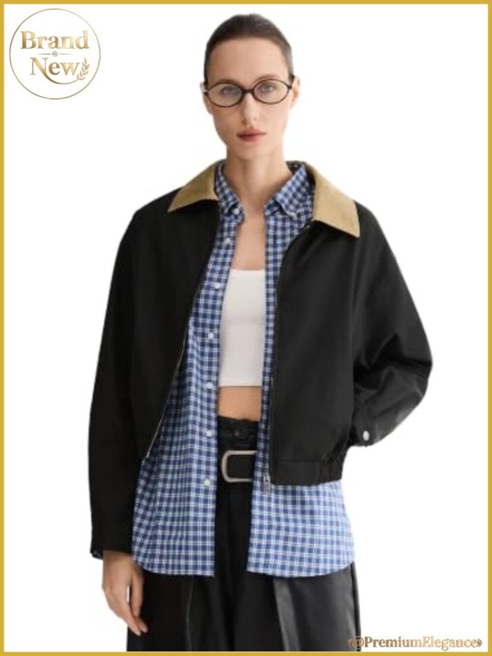 Womens Casual Utility Cropped Barn Jacket Zip Up Spring Fall Coat